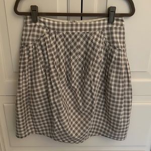 Checkered Gray and White Bubble Skirt, Size 6